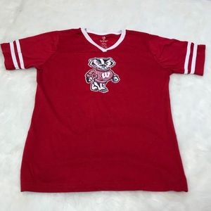 Bright red Wisconsin shirt